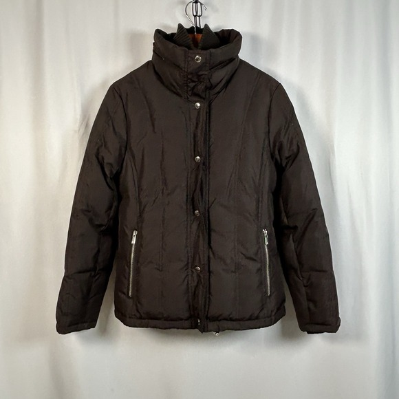 Michael Kors Women's Size Medium Puffer‎ Jacket Poly Wool Blend Chocolate Brown - Picture 8 of 14